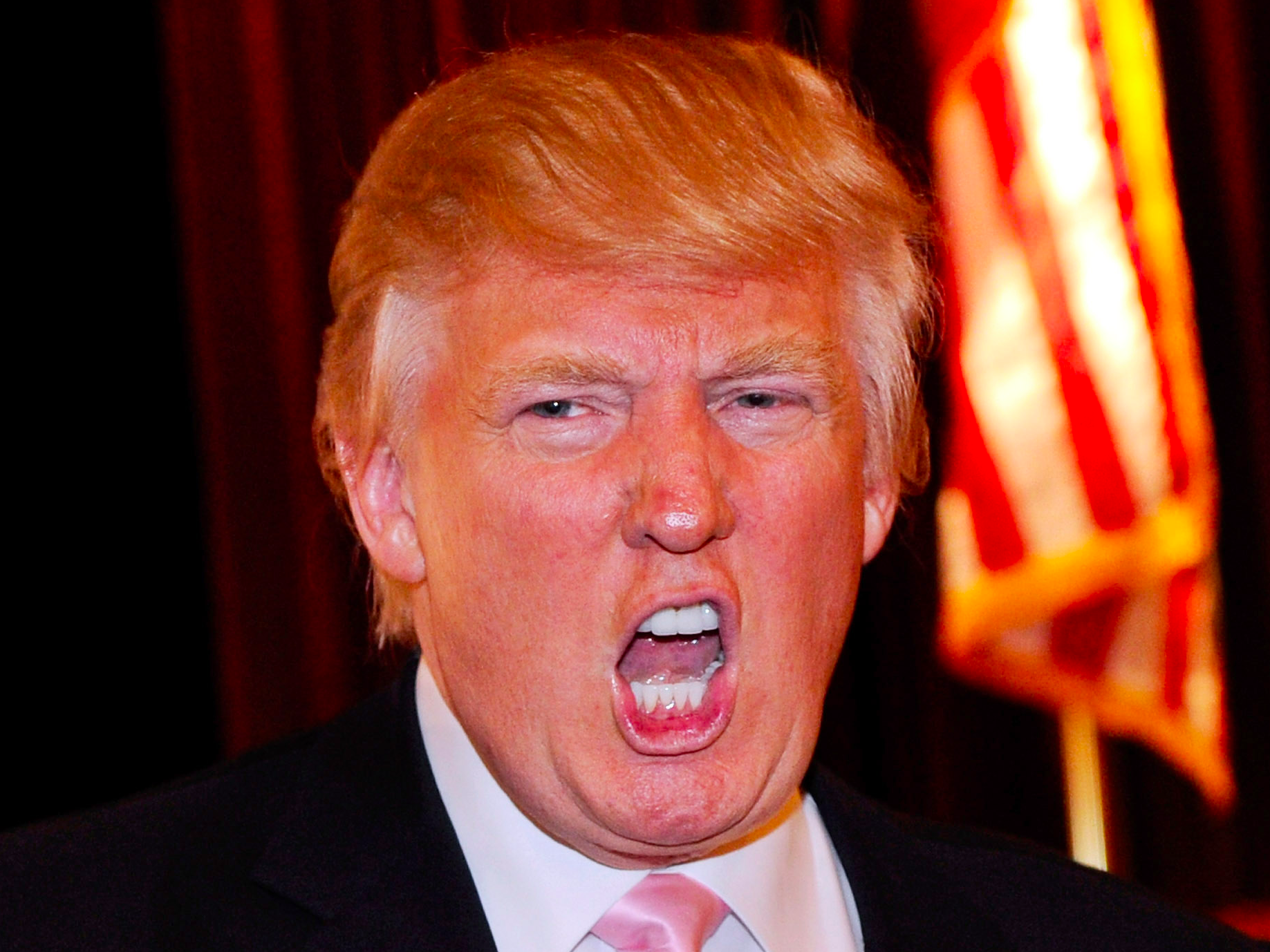 An image of Donald Trump, who looks angry.